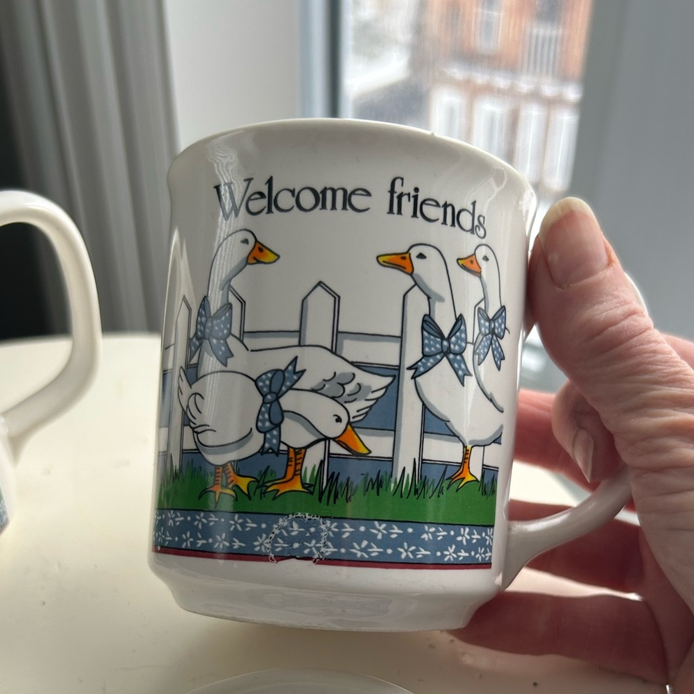 Charming Vintage Goose Design Mug and Coaster/Lid Set - made in Taiwan - 2 - Picture 6 of 9